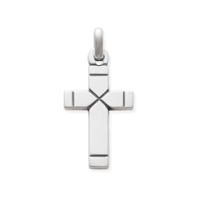 Plain Latin Cross with Medium Curb Chain