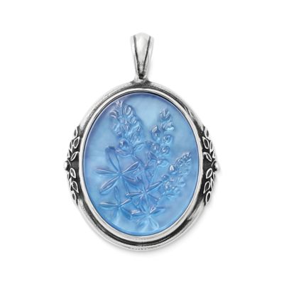 Sculpted Bluebonnet Layered Gemstone Pendant