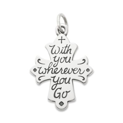 With You Wherever You Go Cross Charm