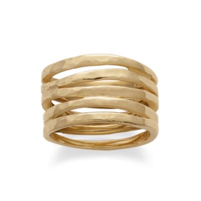 Stacked Hammered Ring