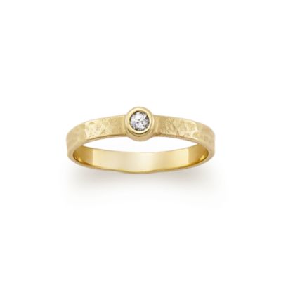Petite Hammered Gemstone Ring