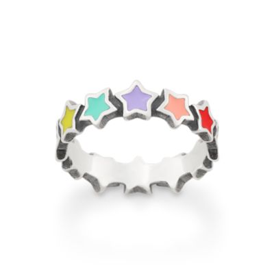 Enamel Connected Stars Ring